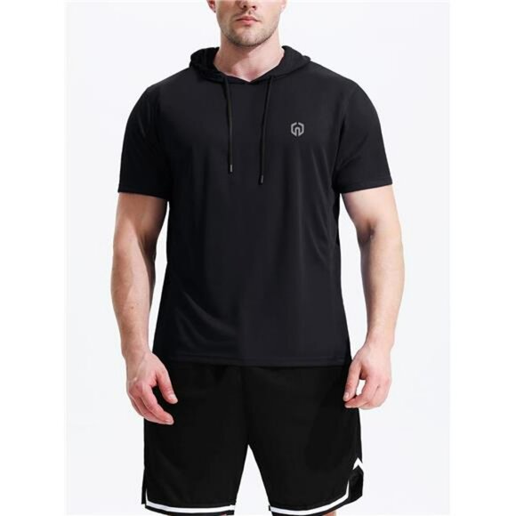 Men's Dry Fit Hooded Tank Top Muscle Workout Shirt Gym Running Sleeveless - Picture 3 of 7